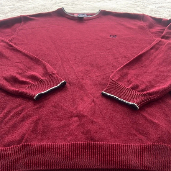 Ralph Lauren Chaps Men’s Large Burgundy 100% Cotton Crew Neck Navy / Gray NWOT - Picture 15 of 15
